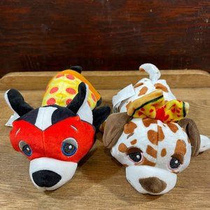 Cutitos Pizzaitos Super Dog and Brown Dalmatian Beanbag Plush NO WRAPS